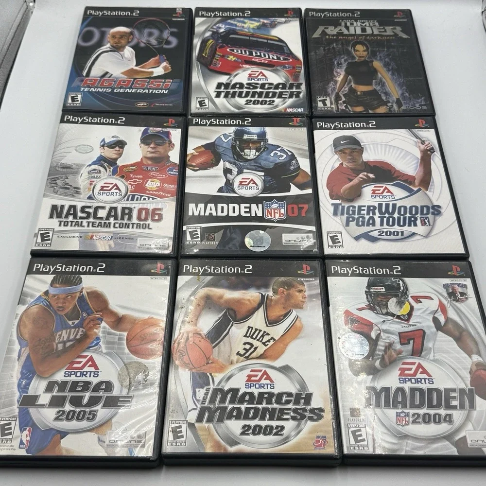 Sony PlayStation 2 PS2 Games Lot of 11 Madden NASCAR Tomb Raider Gran Turismo